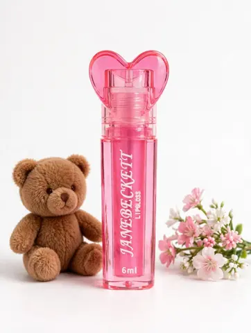 Gloss à lèvres rose avec bouchon cœur