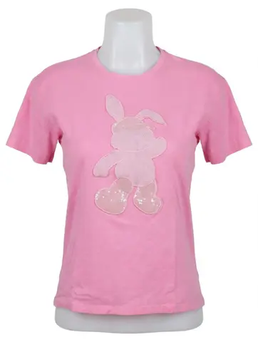 T-shirt rose à motif de lapin