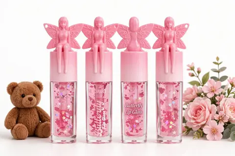Gloss à lèvres décoré de papillons